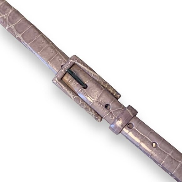 WCM Neiman Marcus Genuine Crocodile Leather Slim Belt SZ.L Purple Quiet Luxury main image 7